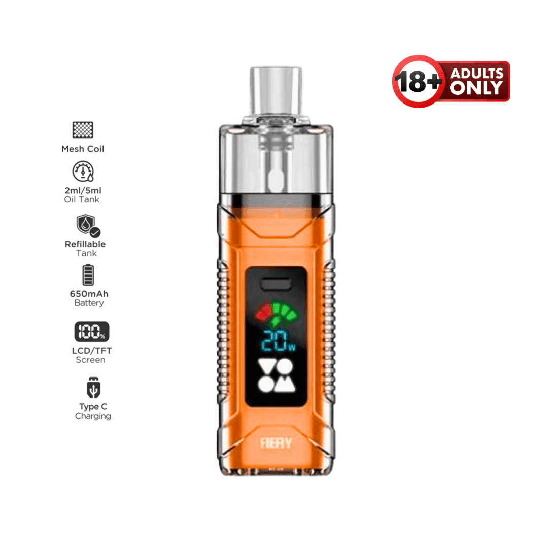 Voom Fiery Open Pod Kit - Orange - EdenVape24